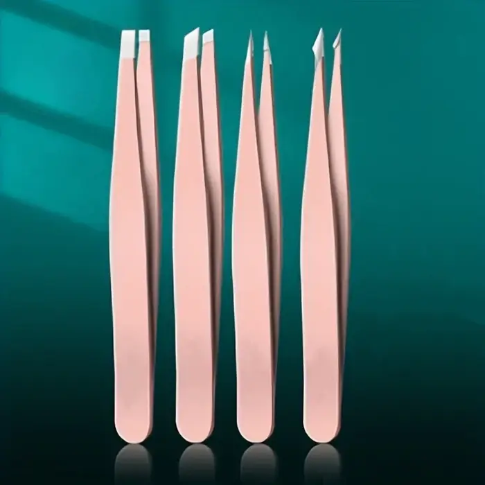 Ensemble de pincettes professionnelles, 4 pièces, parfait pour l'épilation des sourcils, éclat, très
