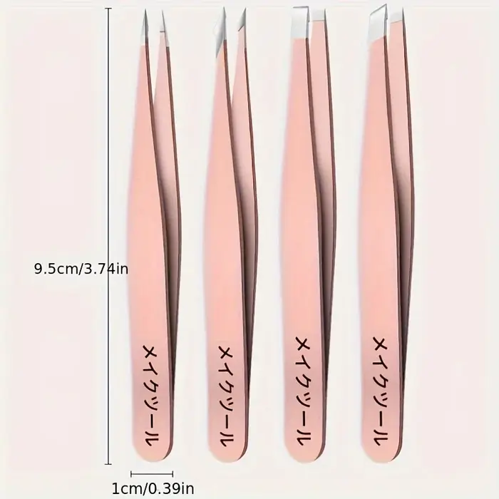 Ensemble de 1/4 pinces à épiler professionnelles pour la suppression des poils des sourcils