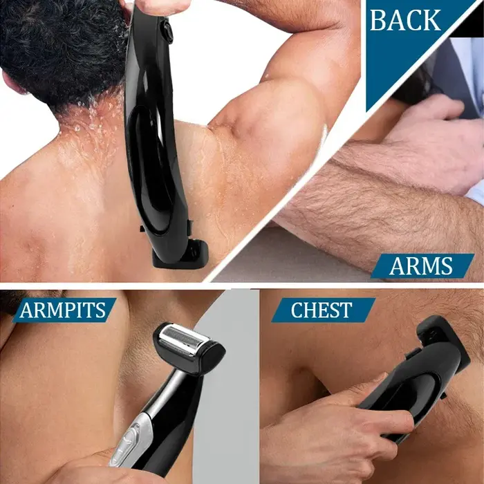 Rasoirs arrière pour hommes toilettages corporels épilateur indolore pour hommes épilateur rasoir dos visage longue poignée Portable rasoir soins du corps
