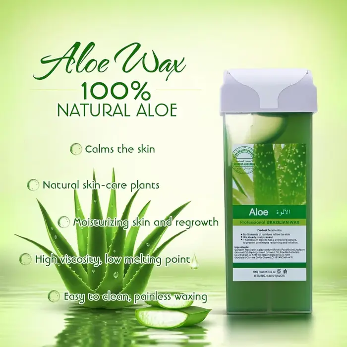 Kit d'épilation à la cire roll-on unisexe à l'aloe vera 2026 avec chauffe-cire