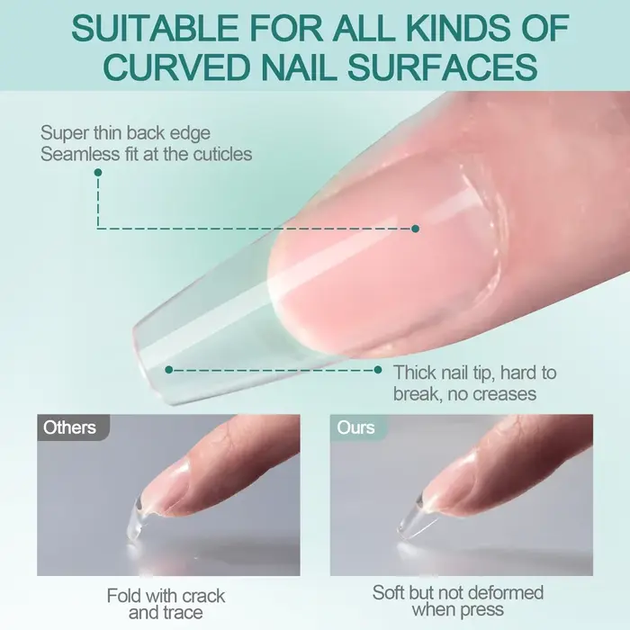 Nailpop-Faux ongles gel X, extensions d'ongles faciles à tremper, forme moyenne et courte, amande/ca