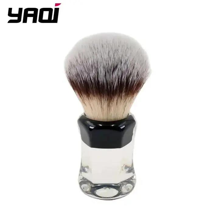 YAQI Robin cheveux synthétiques poignée transparente hommes brosse de rasage humide hommes produits de rasage