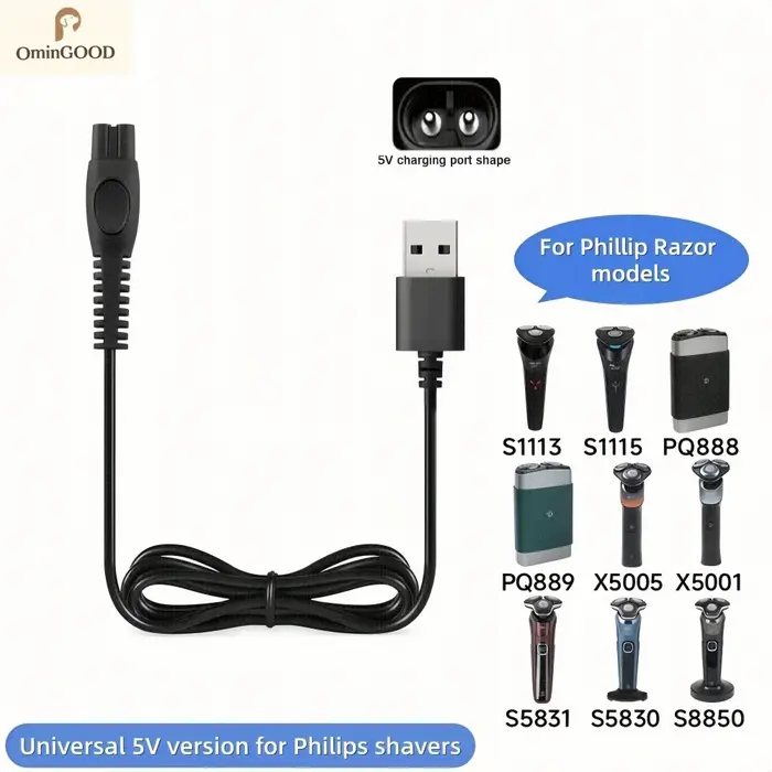 Chargeur pour rasoir Philips Norelco MG9520/50 MG7910/49 MG5910/49 PQ888 PQ889 S1112 S1118 QP2724/90 QP2834/70 S2313 X5000 S5831