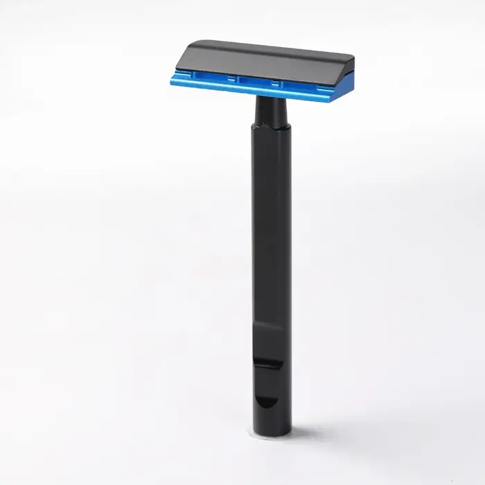 Nouveau rasoir de sécurité 2026 YAQI noir et bleu Tachi (version aluminium) léger à lame simple