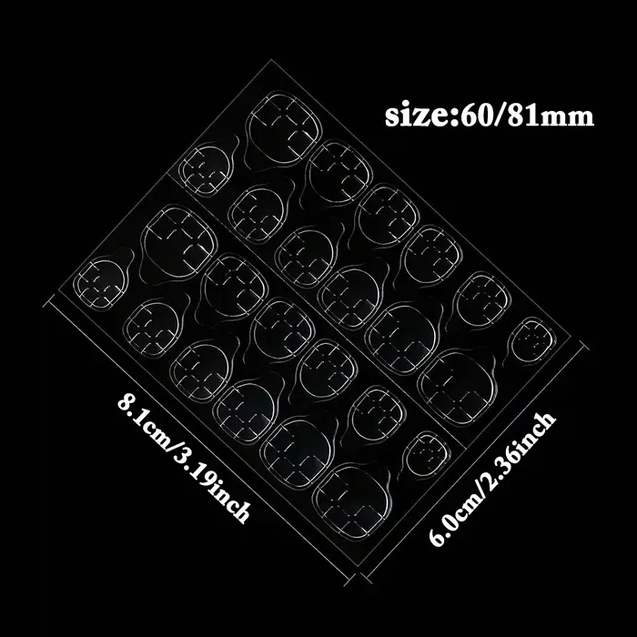 Colle autocollante Double face pour faux ongles, 25 feuilles/600 pièces, onglets adhésifs pour faux 
