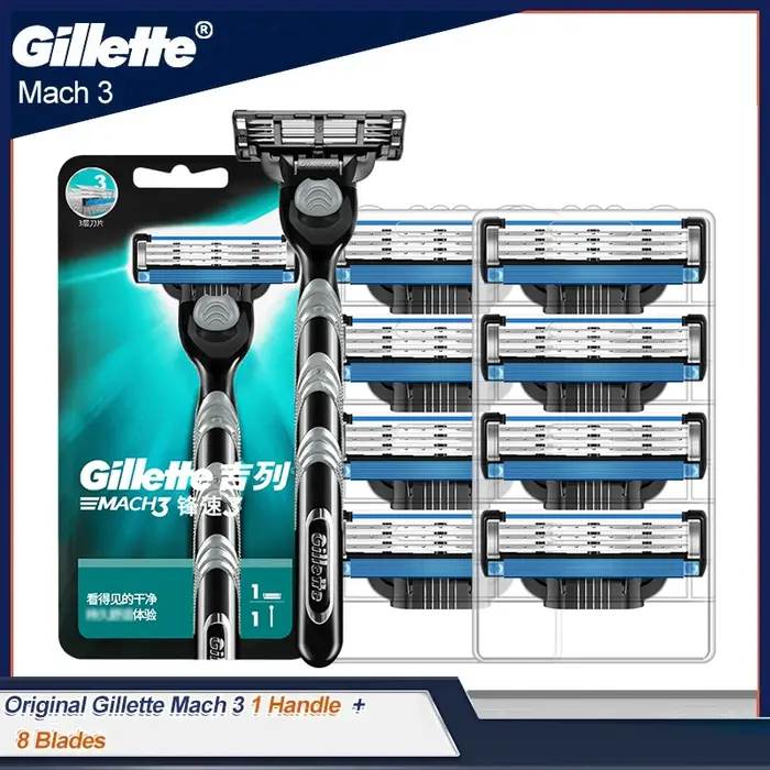 Gillette Mach 3 rasoir pour hommes 3 couches lames épilation