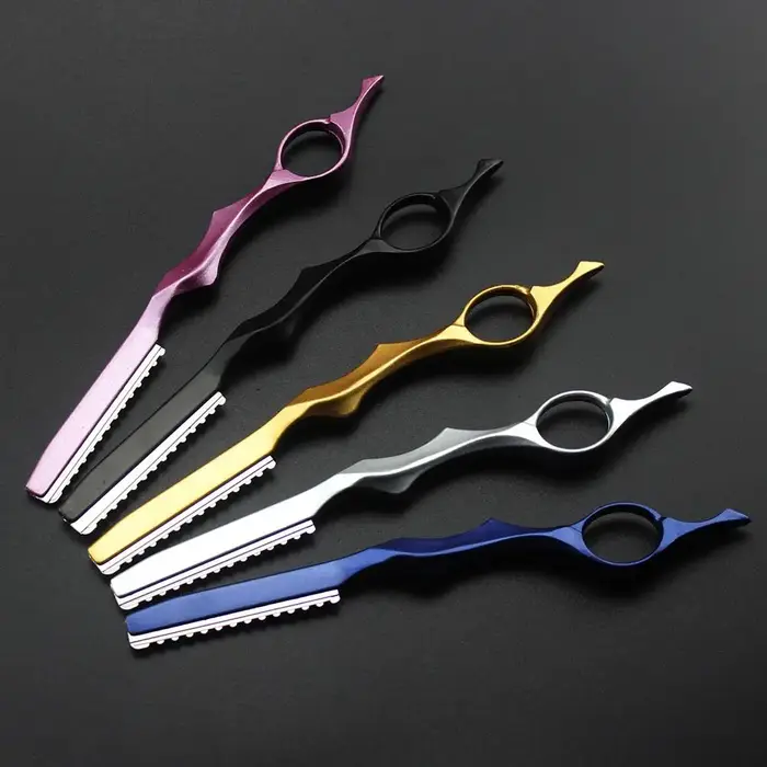 Rasoir professionnel pour la coupe des cheveux - Couteau de barbier en acier inoxydable pour usage en salon - Outil