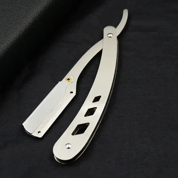 Rasoir barbier Antique noir outils pliants rasoir et lames hommes couteau de rasage unisexe épilatio