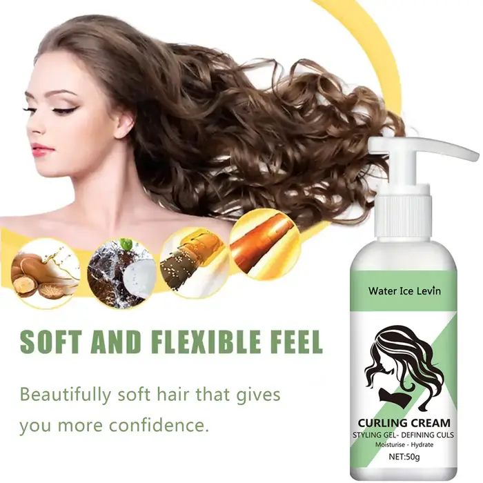 Crème coiffante pour boucles. Hydrate