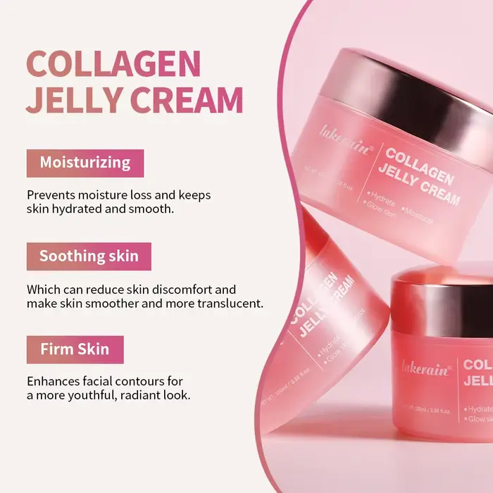 Kit de soins de la peau au collagène 4 pièces, masque facial peel-off au collagène, crème gelée et baume au collagène rose PDRN, hydratant et nourrissant