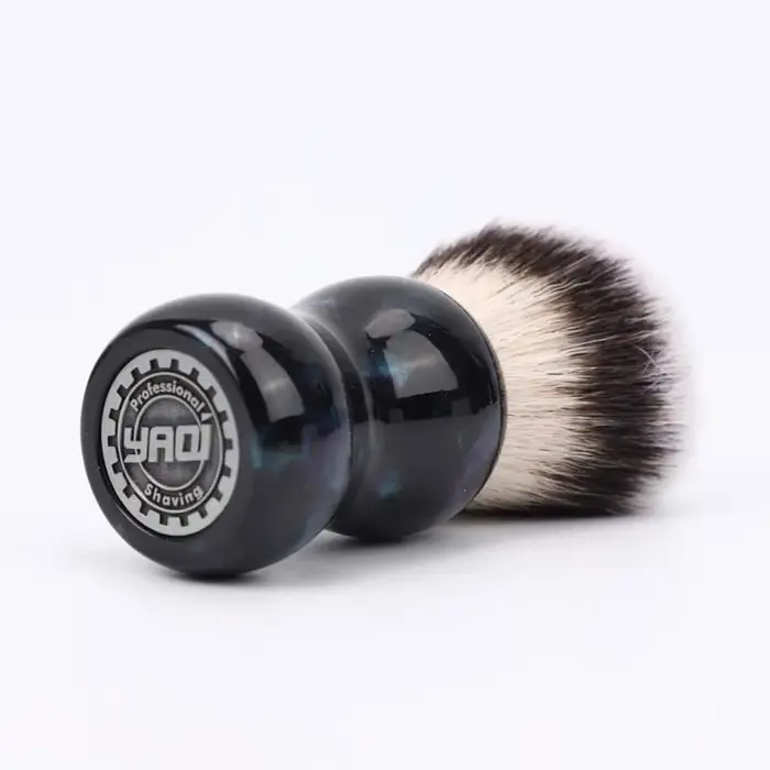 YAQI – brosse de rasage en poils synthétiques émeraude de nuit pour hommes, manche en résine, 26mm