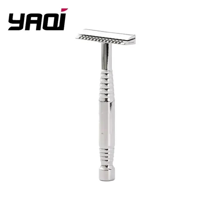 Rasoir de sécurité pour homme Romulus Open Comb en acier inoxydable 316 poli, rasoir à lame unique YAQI pour rasage de barbe.