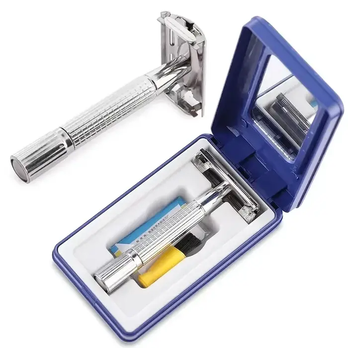Ensemble de rasoirs classiques traditionnels à double tranchant pour hommes, rasoir de sécurité pour