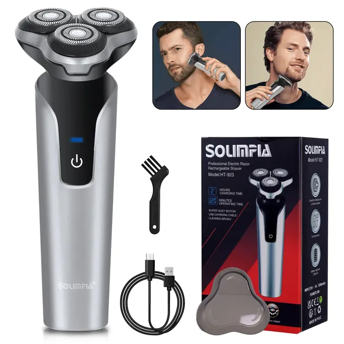Rasoir Électrique Rétro en Métal pour Hommes avec Affichage Numérique, Tondeuse à Barbe Domestique, 