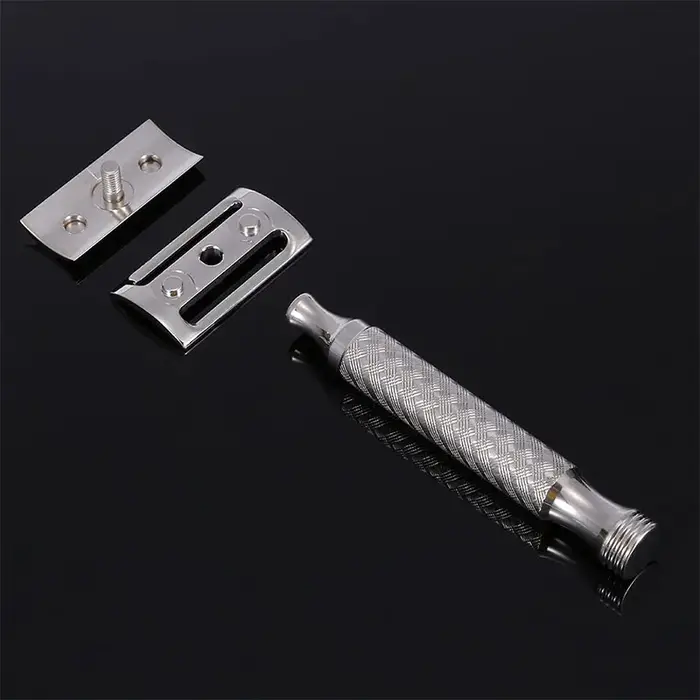 Rasoir manuel en acier inoxydable pour homme, rasoir de sécurité classique à double tranchant, CNC S