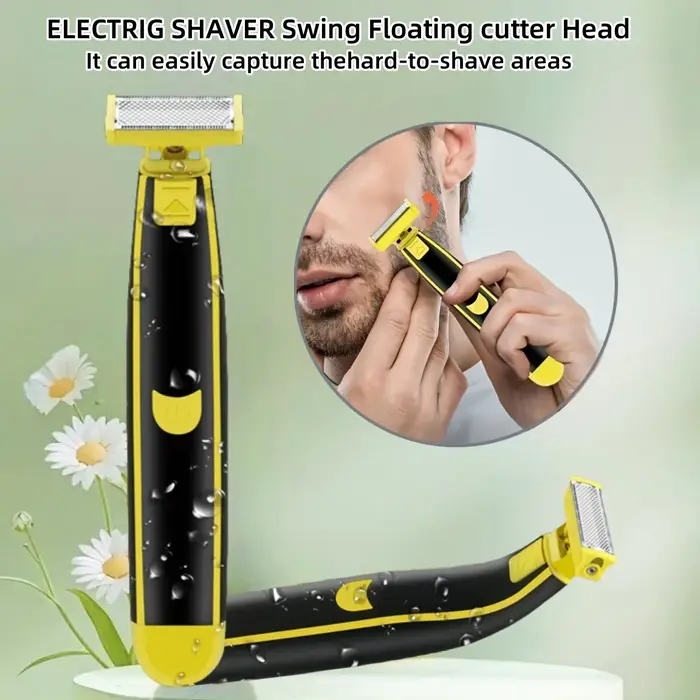 Rasoir électrique visage et corps pour hommes, lavable, tondeuse à barbe et corps, boule sèche et hu