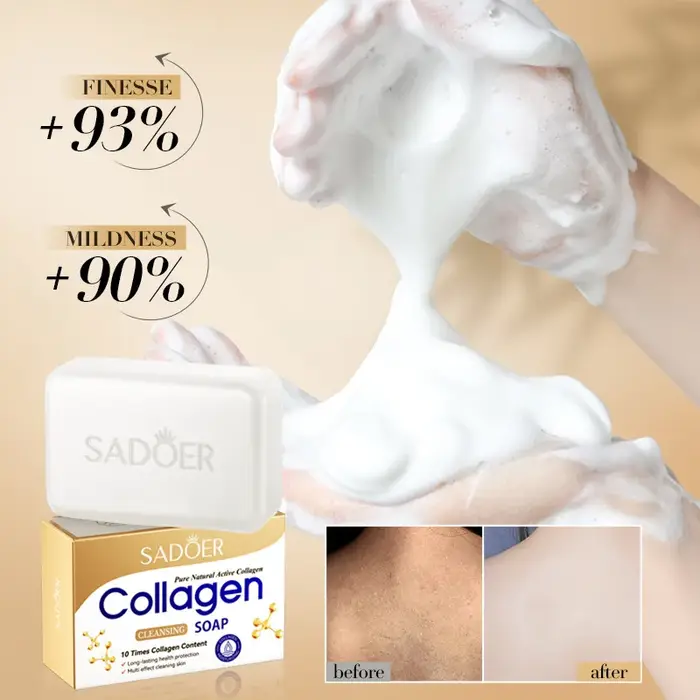 Savon Artisanal Nettoyant au Collagène - Mousse Nettoyante Portable pour Lavage des Mains