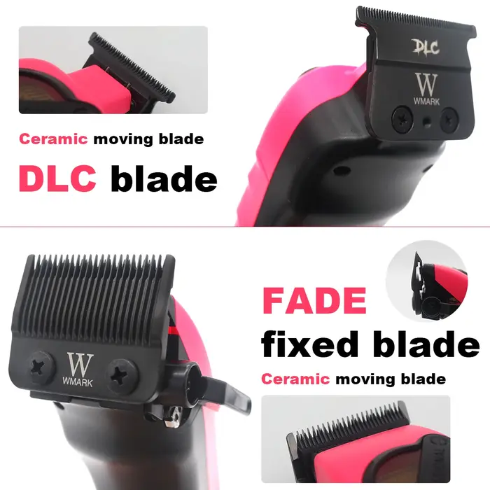 WMARK NG-8613KIT tondeuse pour hommes 8500 tr/min lame DLC entièrement en métal avec chargeur de Base ensemble de Machine de coupe de cheveux de barbier professionnel
