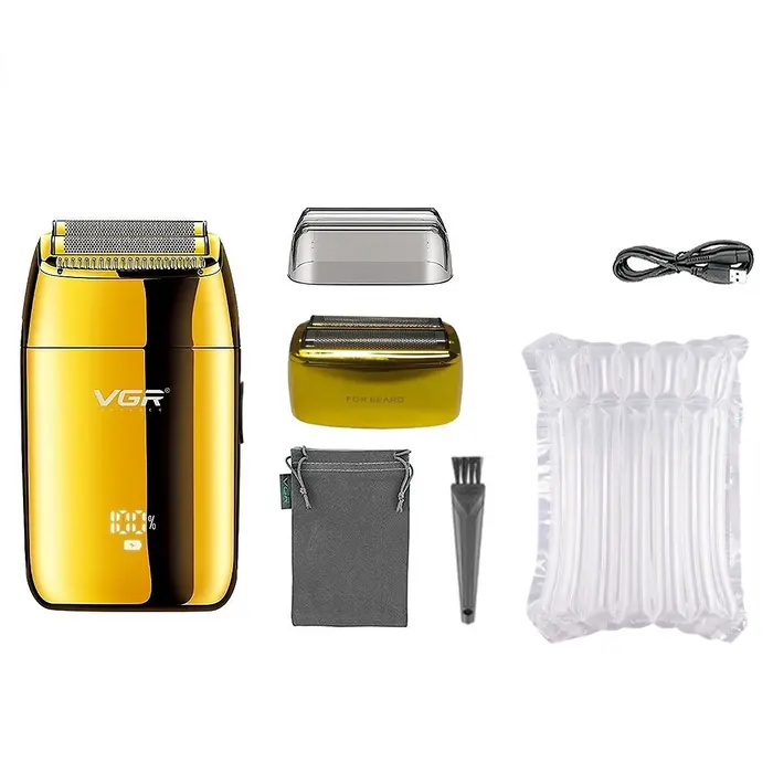 VGR tondeuse tondeuse à barbe pour hommes rasoir electrique homme rasoir homme Rasoir Professionnel Tondeuse à barbe Électrique Machine à raser Portable Rasoir Rechargeable Tondeuse LED Rasoir pour ho