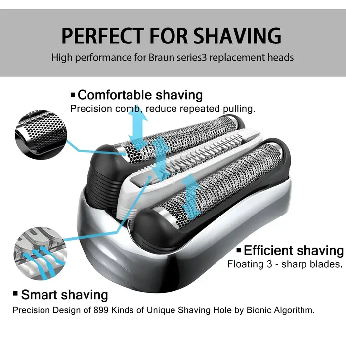 Têtes de rasoir de rechange pour tête de rechange Braun série 3