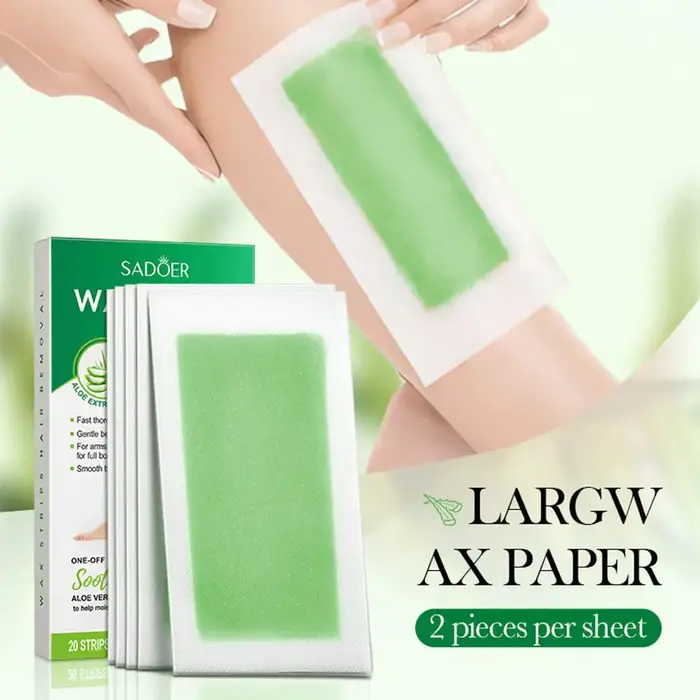 Papier de cire d'épilation 20 pièces/ensemble Non-permanent visage corps dépilatoire professionnel efficace épilation