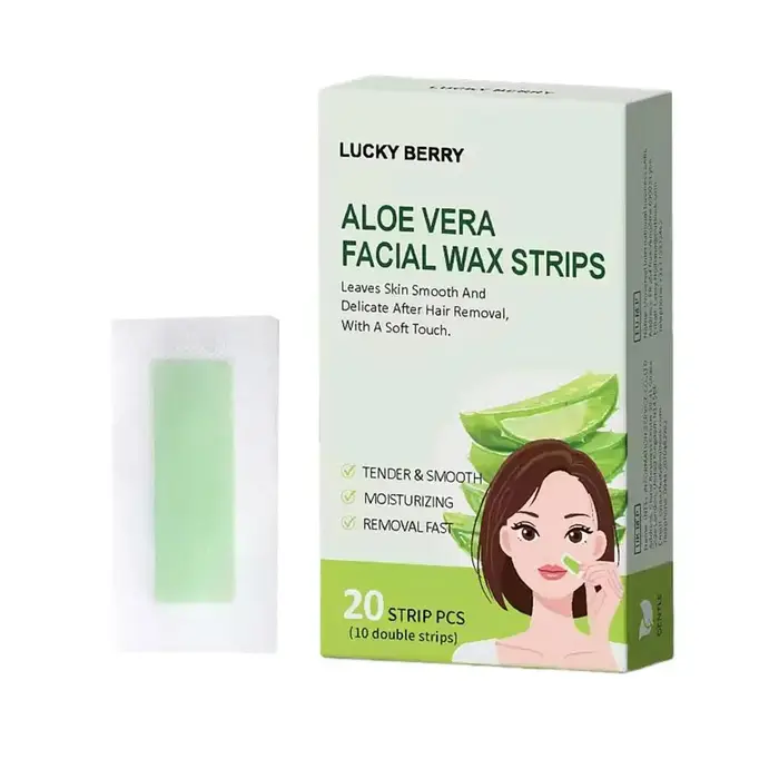 20 Bandes de cire dépilatoires douces et indolores à l'aloe vera pour le dessus des lèvres, les sour