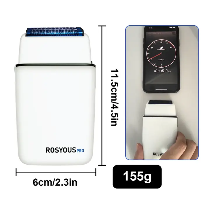 ROSYOUS RS620 Machine à raser pour hommes 10000 tr/min Double feuille bleu couteau hypoallergénique Net tondeuse à barbe électrique salon de coiffure