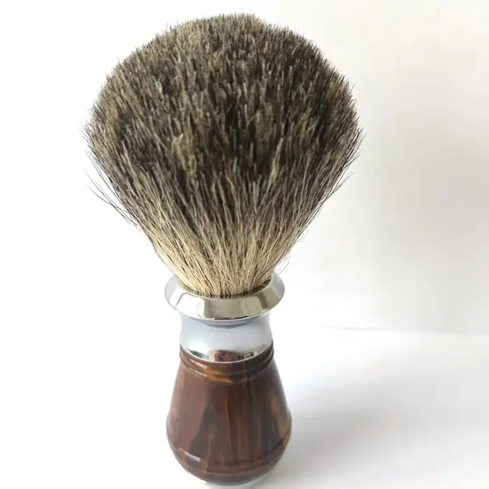 Brosse de rasage en laine mélangée en poils de blaireau - avec manche en alliage acrylique/zinc - ra