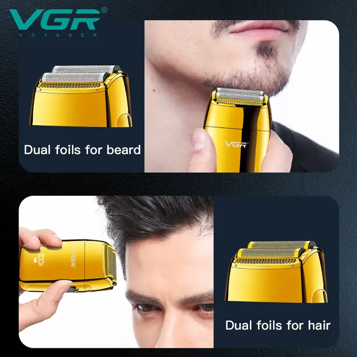 VGR tondeuse tondeuse à barbe pour hommes rasoir electrique homme rasoir homme Rasoir Professionnel Tondeuse à barbe Électrique Machine à raser Portable Rasoir Rechargeable Tondeuse LED Rasoir pour ho
