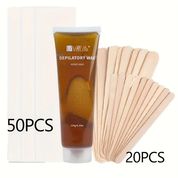 Viilife 120 g de cire au sucre naturelle – adhérence douce pour l'épilation indolore, adaptée à tous