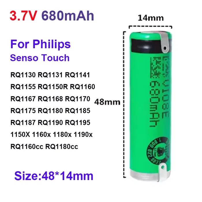 Batterie pour rasoir 6300 6400, pour Philips Senso Touch RQ1130 RQ1131 RQ1141 RQ1155 RQ1150R RQ1160 