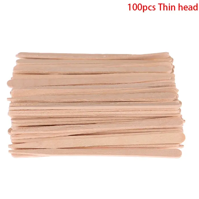 Bâtons de cire jetables pour femmes, 100 pièces, Kits de toilette de beauté, abaisse-langue en bois,