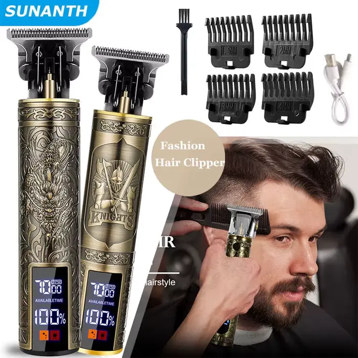 Tondeuse à cheveux professionnelle sans fil pour hommes