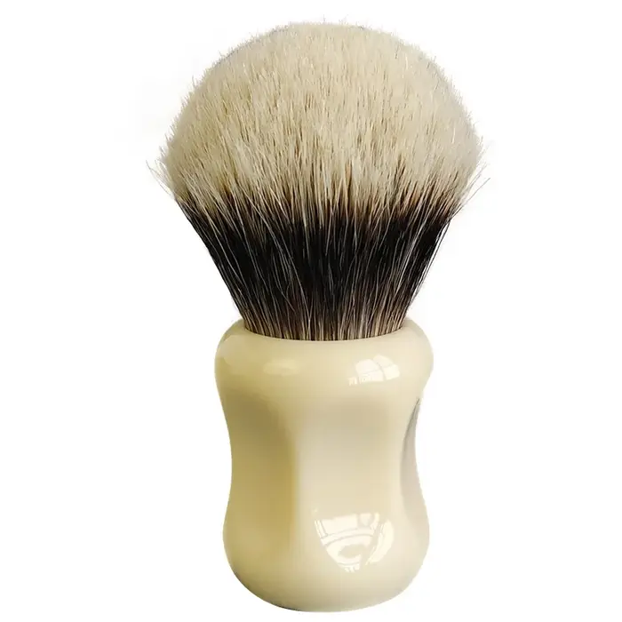 Dscosmetic – brosse de rasage à deux bandes de 26mm avec manche en résine ivoire