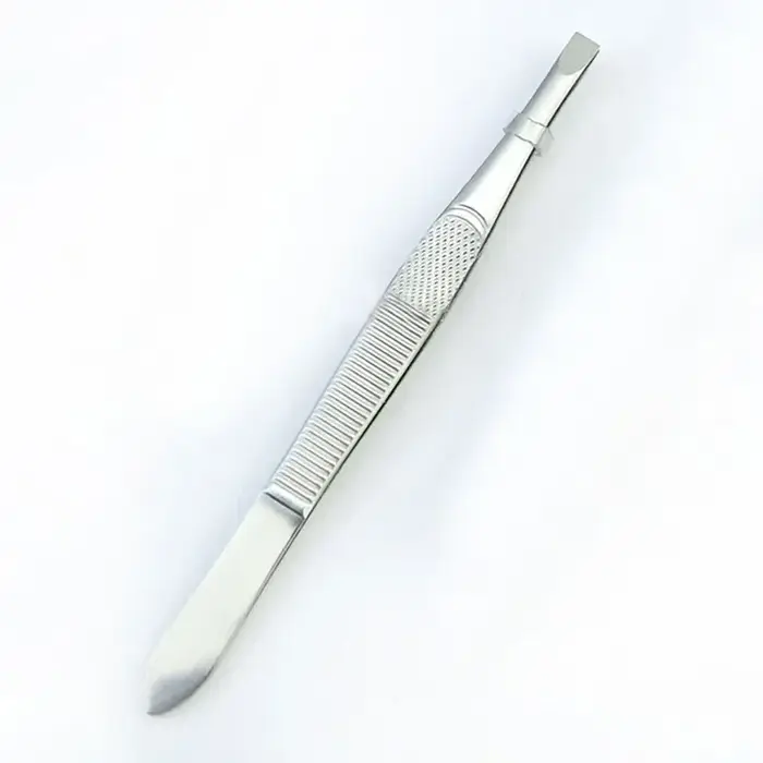 Pincettes professionnelles pour épilation des sourcils, 1 pièce, outil à pointe plate, en acier inox