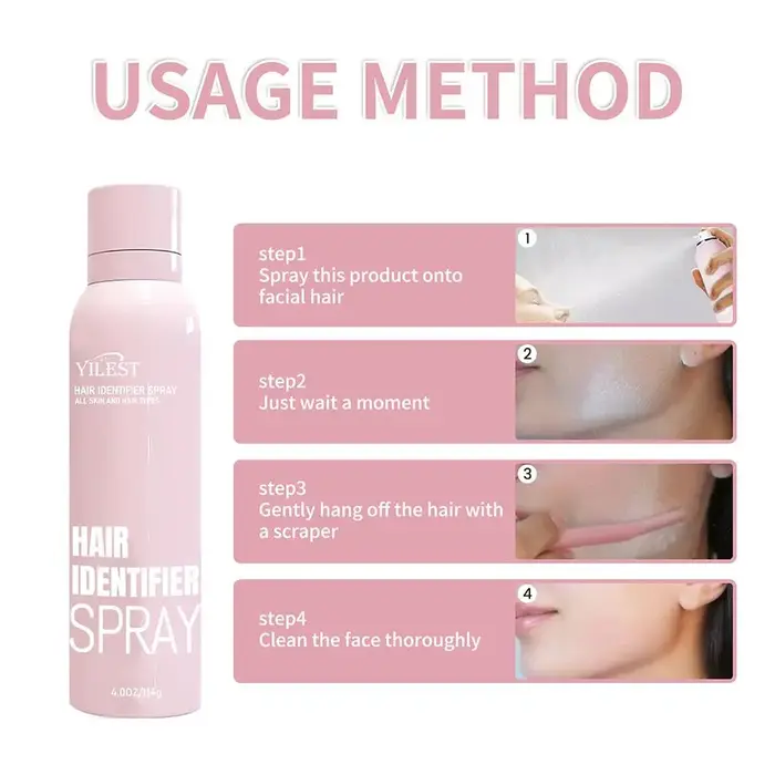 Spray d'identification des cheveux pour le rasage du visage, formule douce, épilation efficace pour les peaux sensibles