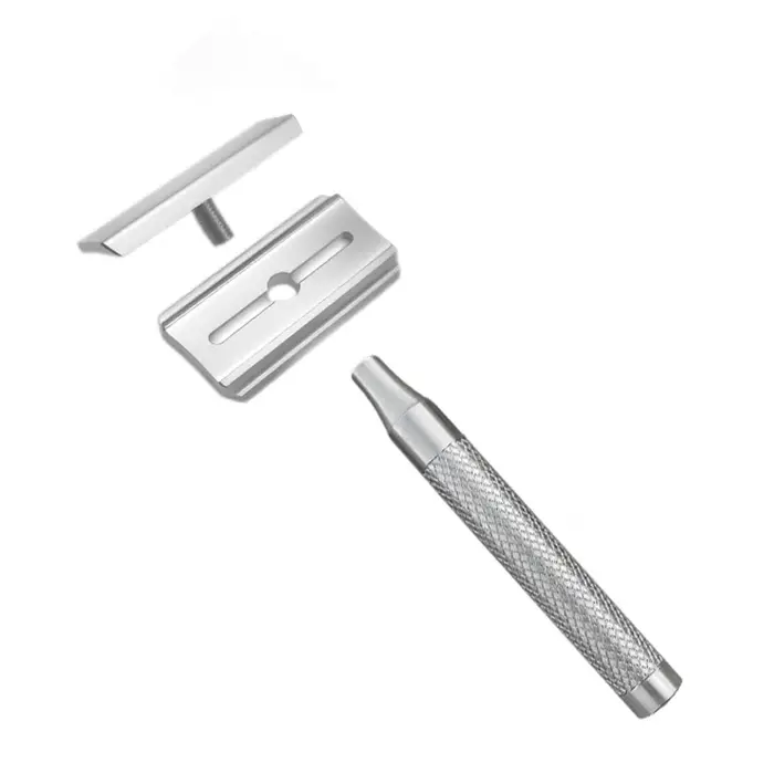 Rasoir manuel double face en acier inoxydable pour homme, poignée confortable pour un rasage en douc