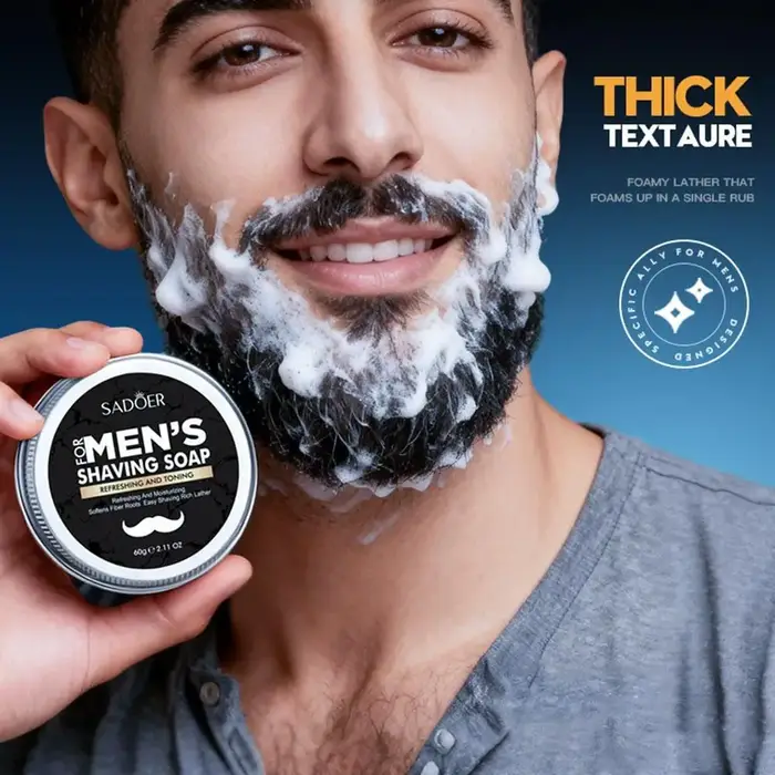 Savon à raser au bois de santal pour homme, 60g, boîte en aluminium, 1/2 pièces, savon nettoyant pou