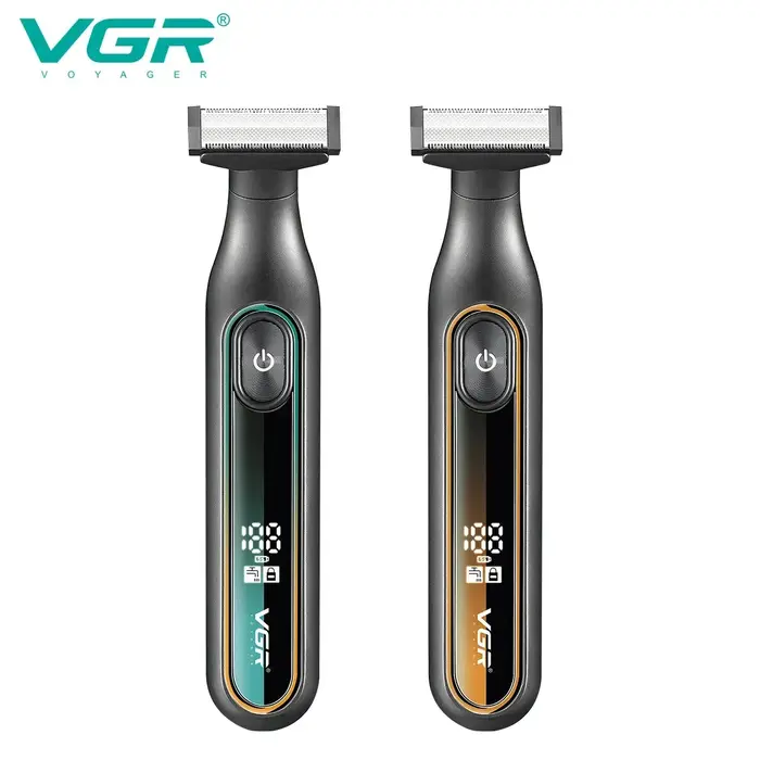 VGR Rasoirs électriques Rasoir homme électrique Rasoir électrique hommes Rasoir électrique Professionnel Machine à raser Étanche Tondeuse à barbe Écran LED Raseur visage Portable Raseur pour hommes V-