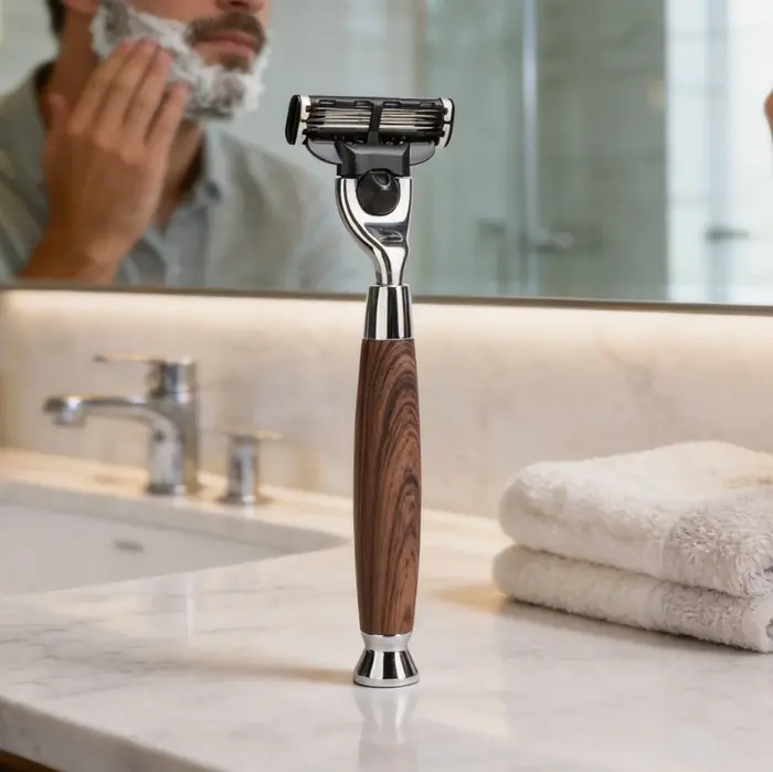 Rasoir classique iRAZOR à grain de bois