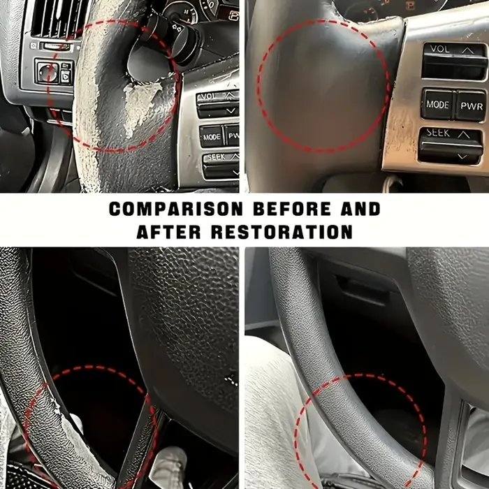 Cire de rénovation pour intérieur automobile, Agent de rénovation pour pièces en plastique, Cire d'entretien pour plastiques de voiture, Agent de polissage pour tableau de bord