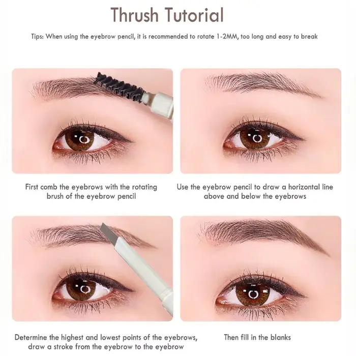 Crayon à sourcils double extrémité à tête fine – imperméable