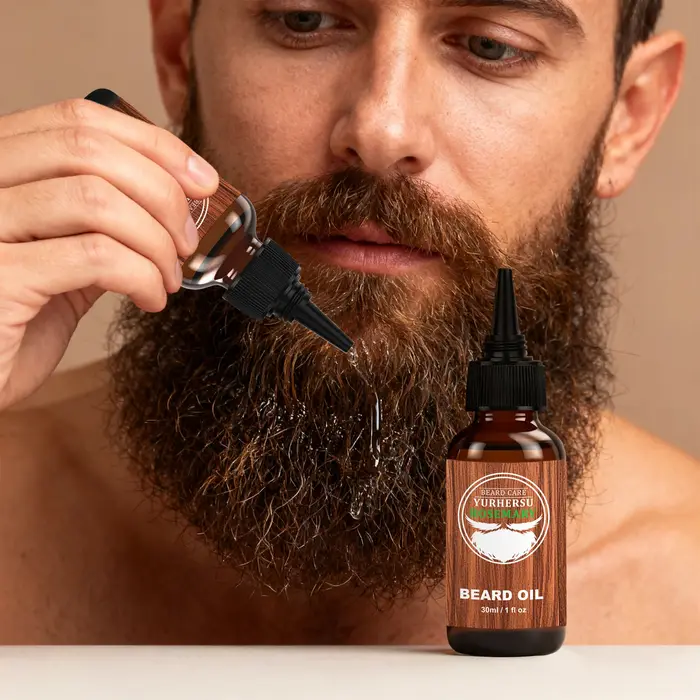 Huile de barbe Jojoba au romarin biologique – Parfum léger