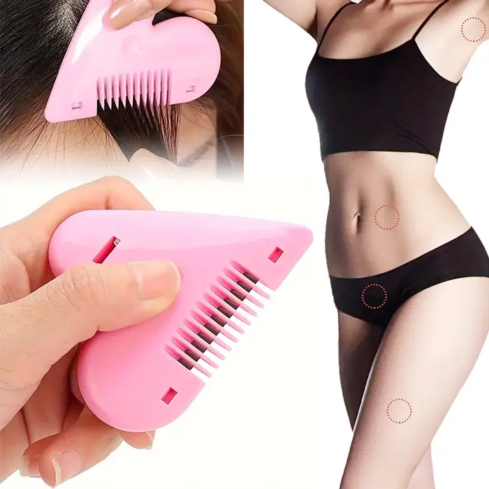 Nouvelle tondeuse à poils pubiens rose portable pour femmes - Outil de façonnage discret et privé avec lame à peigne
