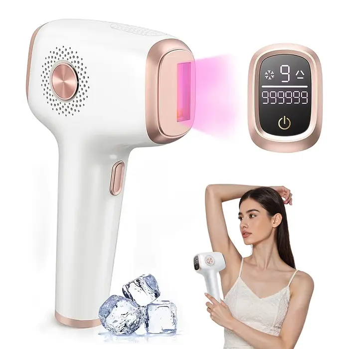 Épilation IPL avec fonction de soin de refroidissement par glace pour femmes permanente, 999 999 flashs dispositif d'épilation IPL indolore