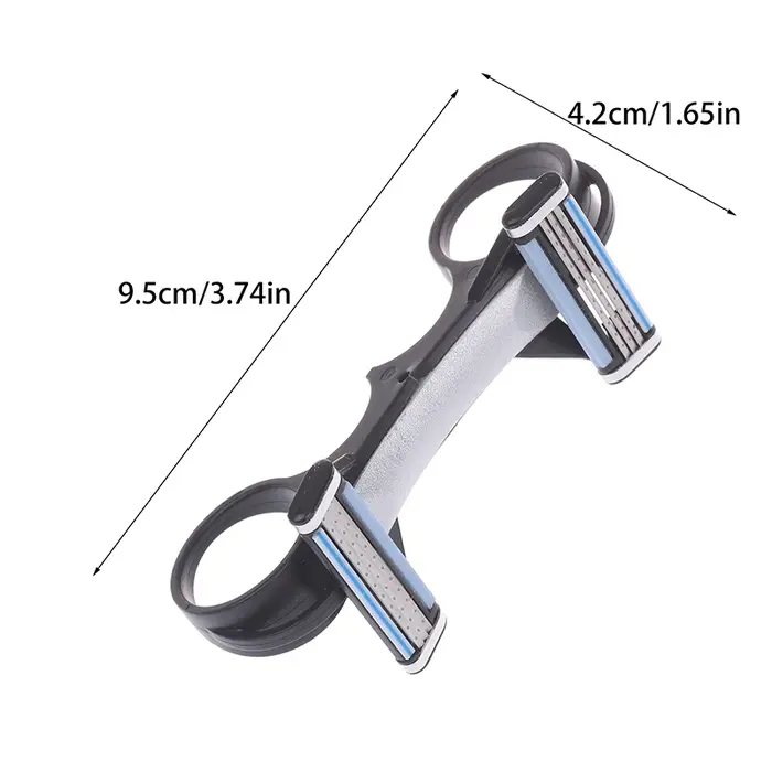 NOUVEAUTÉ ! Outil de rasage pour crâne chauve, rasoir double face, aide au rasage pour une coupe de cheveux nette, accessoire de rasoir de sécurité lavable