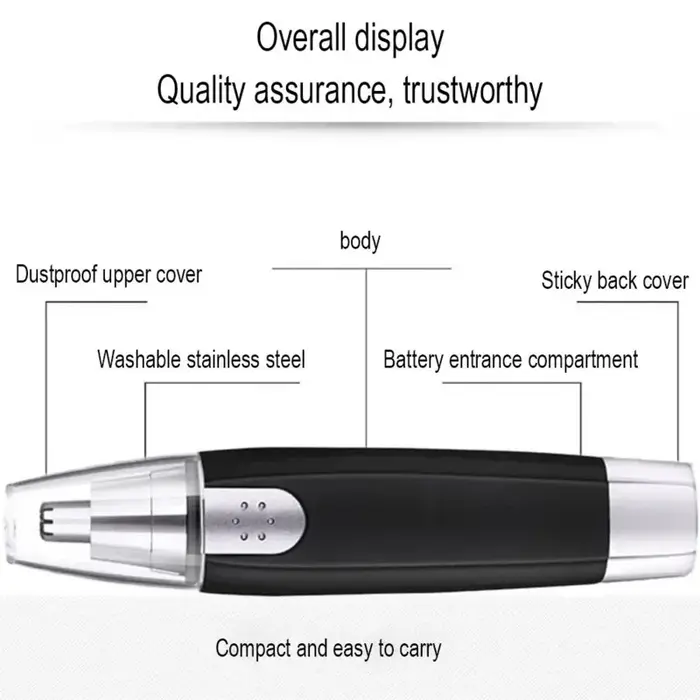 Tondeuse électrique indolore pour le nez et les oreilles, lame lavable Portable, épilateur pour sour