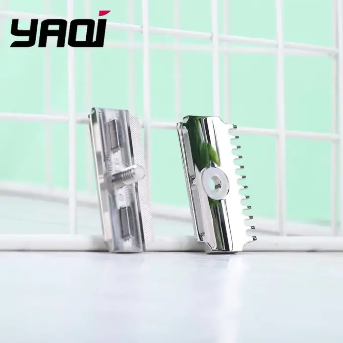 YAQI Vostok 70DC tête de rasoir de sécurité 316 acier inoxydable poli double peigne avec écart de lame de 0.7mm pour un rasage fluide