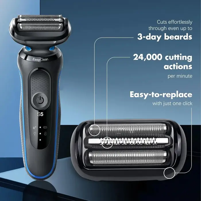 Tête de rechange 53B compatible avec le rasoir électrique Braun Series 5/6 5018s