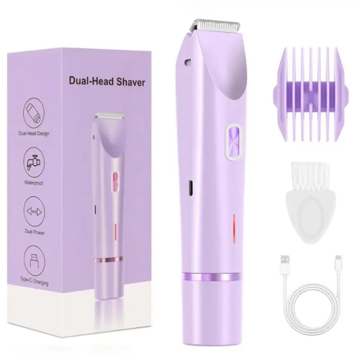Rasoir électrique double tête pour femme, épilateur corporel double usage, tondeuse électrique pour 
